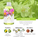 AGRARIA Reed Diffuser Refill, Scented Oil Home Fragrance, Reed Oil Diffuser Gift Set for All Occasions, Monique Lhuillier Citrus Lily