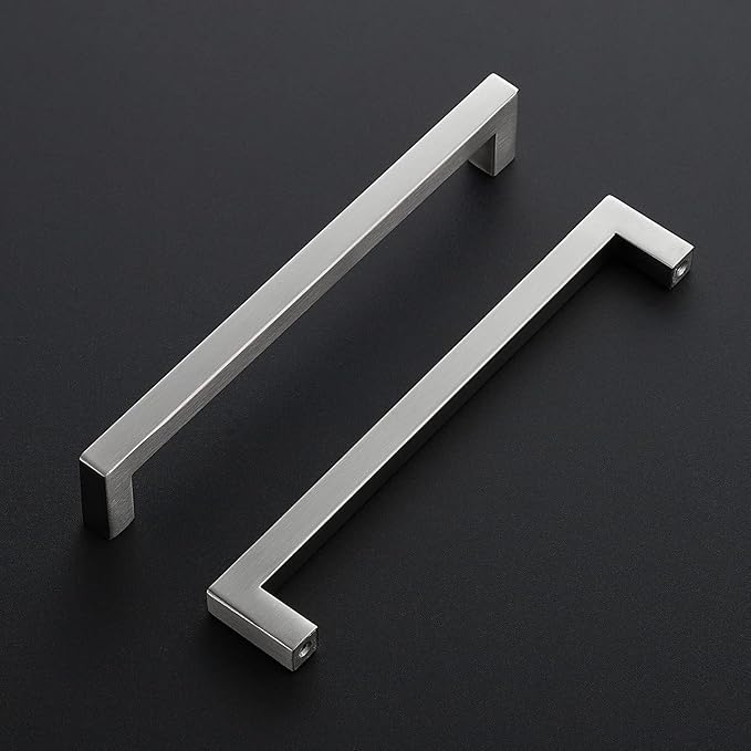 Ravinte 15 Pack Brushed Nickel Kitchen Cabinet Handles 7-1/2 Inch Cabinet Pulls Square Kitchen Hardware for Cabinet Drawer Pulls Drawer Handles Come with Screwdriver