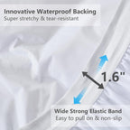 Full Size Mattress Pad Waterproof, Cooling Mattress Topper for Double Bed, Pillow Top Quilted Fitted Mattress Protector Cover with 8-21" Deep Pocket (54x75 inch, White)