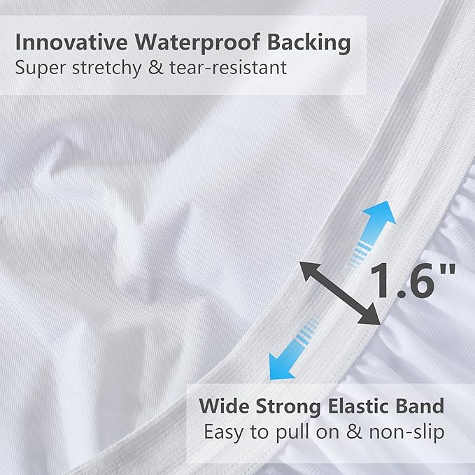 Full Size Mattress Pad Waterproof, Cooling Mattress Topper for Double Bed, Pillow Top Quilted Fitted Mattress Protector Cover with 8-21" Deep Pocket (54x75 inch, White)
