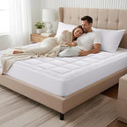 OLANLY California King Quilted Fitted Mattress Pad – Soft Pillow Top Mattress Topper, Down Alternative Fill, Cooling Breathable Mattress Cover, Machine Washable Deep Pocket Mattress Protector, White
