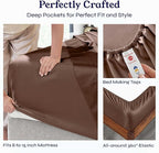 California Design Den Twin Sheets Set - Soft 400 Thread Count Sateen, Natural 100% Cotton Twin Bed Sheets with Deep Pockets, Cooling and Durable Bedding Set - Espresso Chocolate Brown