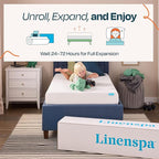 Linenspa 6 Inch Gel Infused Memory Foam Mattress – Full Size – Medium Firm - Low Profile Bed - Mattress in a Box - Youth or Kids Bedroom - Pressure Relieving and Breathable – CertiPUR-US Certified