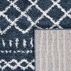 SAFAVIEH Arizona Shag Collection Area Rug - 9' x 12', Slate Blue & Ivory, Moroccan Design, Non-Shedding & Easy Care, 1.6-inch Thick Ideal for High Traffic Areas in Living Room, Bedroom (ASG741L)