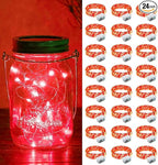 ZGWJ 24 Pack Fairy Lights Battery Operated, 7ft 20 Mini LED Fairy String Lights Silver Wire 3 Modes for DIY, Parties, Wedding, Bedroom, Halloween Christmas Decoration Red