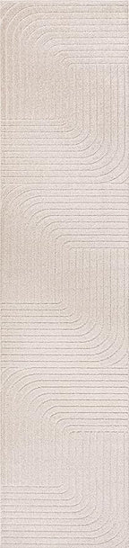 Eyely NCS101A-28 Scandinavian Odense Minimalist Angle Geometric Indoor Runner Rug, Modern, Contemporary, Coastal, Bohemian, Bedroom, Kitchen, Living Room, Non Shedding, Ivory/Cream, 2' x 8'