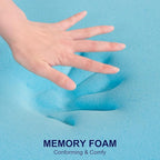 3 Inch Twin XL Memory Foam Mattress Topper Size for College and Dorm, Cooling Gel Infused, Mattress Pad for Pressure Relief, School Essentials, 39x80 Inches, Blue