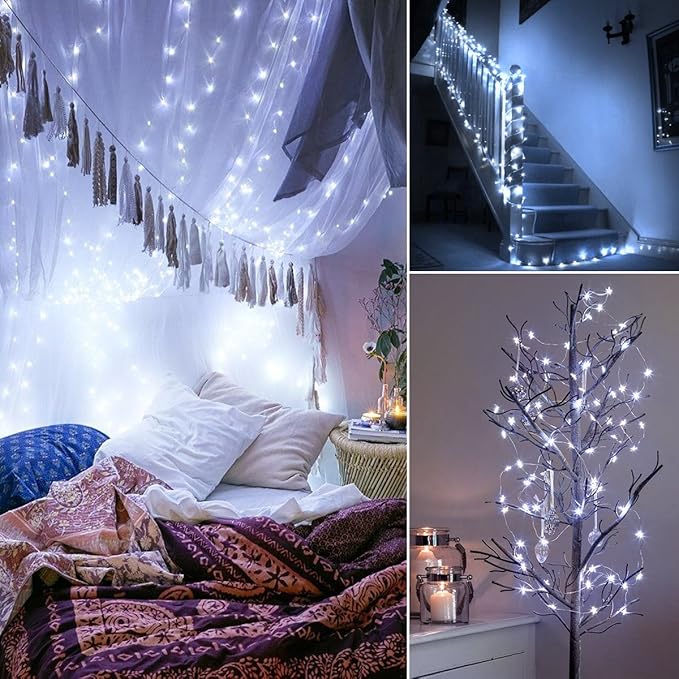 AMIR Upgraded Solar String Lights,78.6ft 240 LED Copper Wire Lights, 8 Modes Starry Lights, Waterproof IP65 Fairy Christams Decorative Lights for Outdoor, Wedding, Homes, Party, Halloween (White)