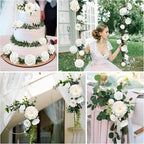 AmyHomie White Artificial Flowers Combo Silk Mix Peony Rose Hydrangea Daisy Fake Flowers w/Stem for DIY Wedding Bouquets Centerpieces Arrangements Table Decor Party Bridal Baby Shower Home Decor