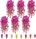 6-Pack Outdoor Faux Plants, 69-Flowered Large Morning Glory, Uv-Resistant Artificial Morning Glory,Perfect for Outdoor Decoration in All Seasons Such as Porches and Gardens (Light Purple)