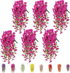 6-Pack Outdoor Faux Plants, 69-Flowered Large Morning Glory, Uv-Resistant Artificial Morning Glory,Perfect for Outdoor Decoration in All Seasons Such as Porches and Gardens (Light Purple)