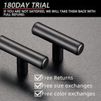 HBL' 12 Pack | Black Cabinet Knobs T Bar Cabinet Pulls, Ideal for Kitchen Cabinet Door,Drawer,Cupboard and Wardrobe, Overall Length 2in.