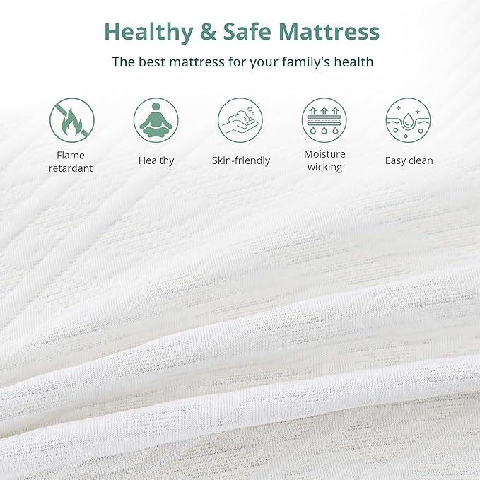 EGO White 10 Inch RV King Memory Foam RV Mattress, Cooling Gel Green Tea Mattress for RVs, Campers & Trailers, Bed in a Box, CertiPUR-US Certified, 76"×80", Medium Firm