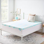 Linenspa 3 Inch Gel Swirl Memory Foam Mattress Topper – Cooling Gel Infused – Pressure Relieving Bed Topper - Mattress Pad – CertiPUR Certified - Full Size