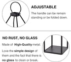 Perfnique Modern Farmhouse Lantern Decor, 19.7'' 22'' Set of 2 Black Metal Lanterns, 2 LED 6hr Timer Flickering Flameless Candles, Lanterns Decorative for Porch, Patio, Fireplace Mantle, Christmas