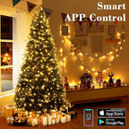 BrizLabs Smart Christmas Lights, 33FT 100 LED Color Changing String Lights APP/Voice Control, Warm White & Colored Dimmable Christmas Tree Light Music Fairy Light for Xmas Indoor Outdoor Home Decor