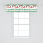 Ambesonne Folk Art Window Valance Pack of 2, Scandinavian Themed Pattern of Swedish Dala Horse and Flowers, Rod Pocket Curtain Valances for Kitchen Bedroom, 54" X 12", Green Vermilion