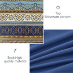 Cottolester Boho Comforter Set Full Size 8 Pieces,Brown Blue Bohemian Comforter Paisley Striped Bed in A Bag,Soft Microfiber Bedding Set for All Season