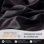 LuxClub Twin XL Sheets - Soft Twin Bed Sheets for-Boys-and-Girls-3 PC Deep Pockets Wrinkle Free-Kids-Fitted Sheets Machine Washable Hotel Bedding Silky Soft - Black Twin XL