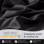 LuxClub 4 PC Full Sheet Set, Breathable Luxury Bed Sheets, Deep Pockets Wrinkle Free Cooling Bed Sheets Machine Washable Hotel Bedding Silky Soft - Black Full