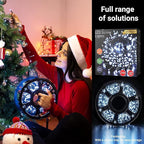 Quntis 164ft 2000 LED Cluster Christmas String Lights - 8 Modes Christmas Tree Lights - Outdoor Waterproof Dark Green Wire Christmas Lights Plug in for Holiday Wedding Party Home Decor, White