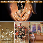 50 Pack Fairy Lights Battery Operated - 3 Speed Modes, 7Ft 20 LED String Twinkle Lights, Waterproof Copper Wire, Mini Firefly Light for Mason Jars Vases Christmas Decor, White