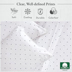 California Design Den California King Sheet Sets - 400 Thread Count Sateen, Natural 100% Cotton Bed Sheets Set, Deep Pocket Cooling and Durable Bedding - Polka Dot