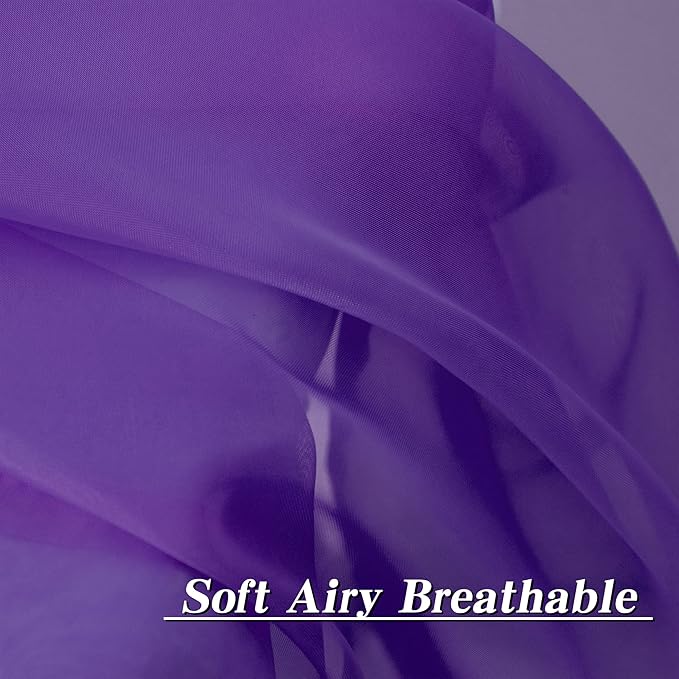 HUTO Purple Sheer Curtains 63 Inch Length for Girls Room Rod Pocket Voile Curtain Panels for Bedroom Living Room,Set of 2 Panels,52”x63”