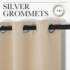 NICETOWN Door Screen Cover for Air Conditioner Room, Insulated Faux Accordion Door, Privacy Draft Keep Heat Out Bedroom Kitchen Drape for Doorway (Biscotti Beige, 1 Panel, 5ft Wide x 7ft Long)