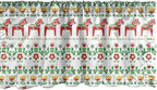 Ambesonne Folk Art Window Valance Pack of 2, Scandinavian Themed Pattern of Swedish Dala Horse and Flowers, Rod Pocket Curtain Valances for Kitchen Bedroom, 54" X 12", Green Vermilion