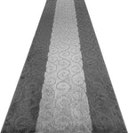 Custom Size Modern Runner Rug Carpet for Hallway Entryway Foyer Kitchen, Slip Resistant Latex Rubber Backed 31 inch Wide X Customized Length, Scroll Grey, 31 inch X 5 feet