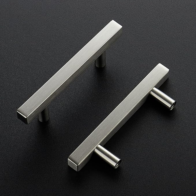 Ravinte 20 Pack Cabinet Handles 3 Inch Brushed Nickel Cabinet Pulls Square Hardware for Kitchen Cabinets - 5 Inch Total Length