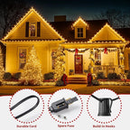 50 Feet C9 Bulb String Lights Outdoor Warm White Clear Christmas Lights Black Wire for Outdoor Patio Room Christmas Party Backyard Decoration, 50 Bulbs