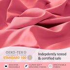 LuxClub 4 PC Sheet Set Bed Sheets Deep Pockets 16" Eco Friendly Wrinkle Free Cooling Machine Washable Hotel Bedding Silky Soft - Vermilion Full