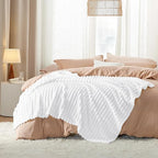 Bedsure GentleSoft White Throw Blanket for Couch - Cozy Soft Blankets for Women, Cute Small Throws for Girls, 50x60 Inches
