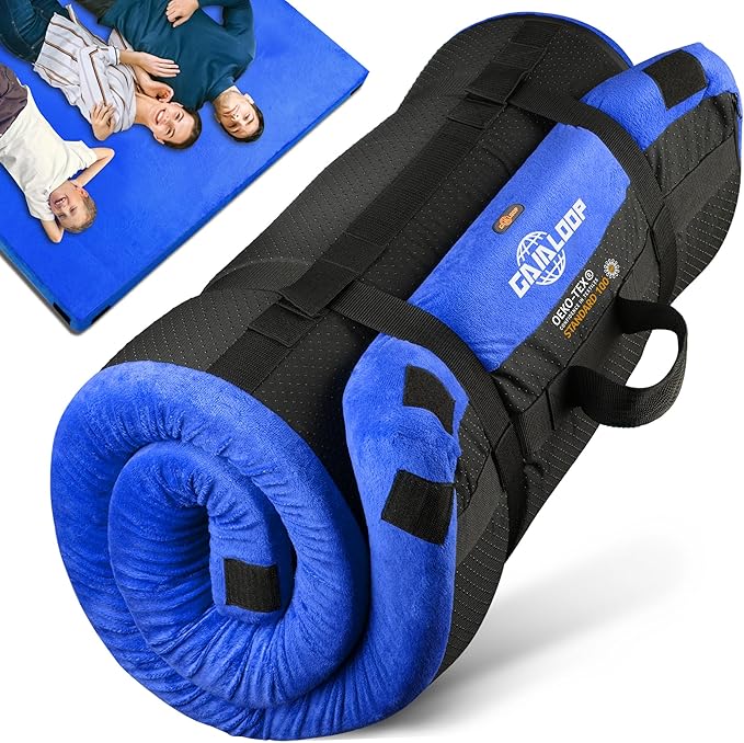 3 Inch GAIALOOP Thick Memory Foam Camping Mattress Sleeping Pad [Car/Tent/Cot] Glamping Portable Floor Mat Roll Up Futon Mattress for Guests Sleepover