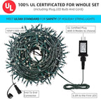 105FT 300LEDs Christmas Lights Outdoor Indoor 8 Modes for Christmas Tree Party Decoration, 100% UL Listed (Warm White)