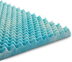 Linenspa 2 Inch Convoluted Gel Swirl Memory Foam Mattress Topper - Promotes Airflow - Relieves Pressure Points - Queen