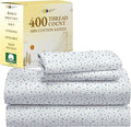 California Design Den Full Size Bed Sheets Set - 400 Thread Count Sateen, Natural 100% Cotton Sheets, Deep Pocket Cooling and Durable Bedding - Blooming Meadows