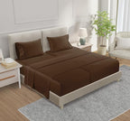 100% Cotton Sheets Split King Size Sheets Set with Fitted Sheet & Pillowcase Sets, 800 TC Sateen Weave 4 PC Deep Pocket Split King Sheet Set, Soft & Comfy Naturally Cool Luxury Bedding – Chocolate