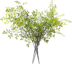 Melorca&Guilla Artificial Plants,4PCS 43.3" Green Nandina Faux Branches for Vase,Faux Greenry Stems Fake Plants for Shop Garden Office Home Décor