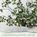 6 Pcs Tall Artificial Flowers Branches for Spring Indoor Decoration, 63 Inch Fake Faux Flowers with Long Stems for Vase Wedding Home Party Table Centerpieces (Rattan Guanyin Lotus)