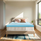 3 Inch Twin XL Memory Foam Mattress Topper Size for College and Dorm, Cooling Gel Infused, Mattress Pad for Pressure Relief, School Essentials, 39x80 Inches, Blue