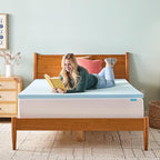 LINENSPA Memory Foam Mattress Topper - 2 Inch Gel Infused Memory Foam - Plush Feel - Cooling and Pressure Relieving - CertiPUR Certified - Dorm Room Essentials - Queen Size