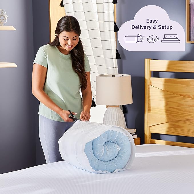 Sleep Innovations 2 Inch Cooling Gel Infused Memory Foam Mattress Topper, Twin XL Size, Cool Comfort, Medium Support