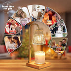Crystal Adjustable Height Candle Warmer Lamp with Timer Dimmer,Birthday Gifts for Women Mom,House Warming Gifts New Home Room Decor,Vintage Wax Warmer for Scented Wax Jar Candles