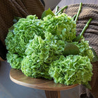 4Pcs Green 22 inch Lifelike Artificial Hydrangea, Large Real Touch Flowers Artificial Flowers Dry Flowers Outdoor Wedding Christmas Office Family Party Living Room Table Decoration