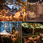 25FT LED Outdoor String Lights with 3 Color Lights, Dimmable String Lights for Outside with Remote, G40 Globe Waterproof Patio Lights with 12+1 Shatterproof Bulbs for Party Backyard BBQ House Camping