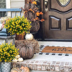 Artificial Fake Flowers Plants for Outdoor, 16 Bundles Faux Eucalyptus Flower UV Resistant Realistic for Planter Front Door Porch Patio Yellow