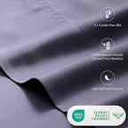 LuxClub Queen Sheet Set, 100% Rayon Derived from Bamboo Cooling Sheets, Breathable & Soft Deep Pocket Up to 16", Hotel Luxury Silky Sheets Queen Size, Light Grey